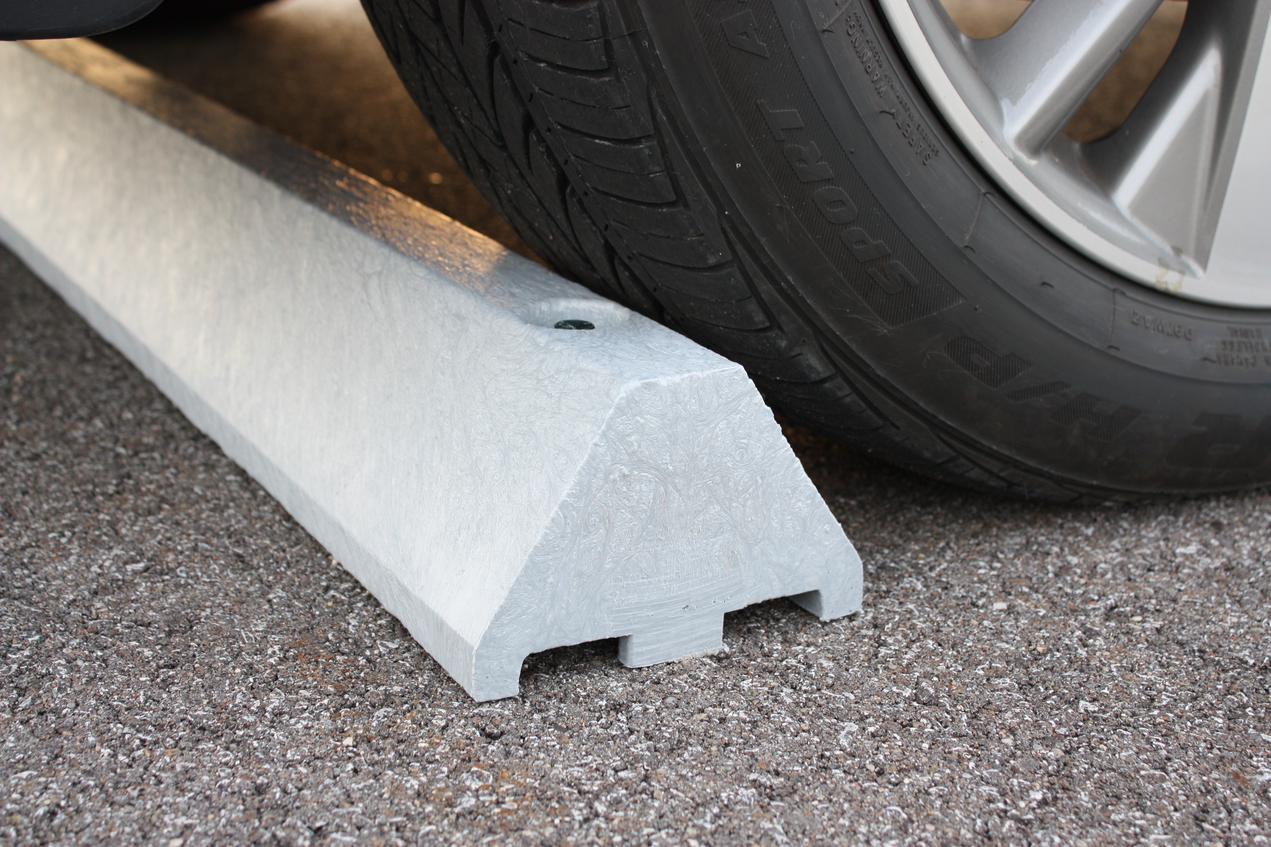 6ft Standard Recycled Plastic Parking Stop, No Hardware, Grey - CS6S-G