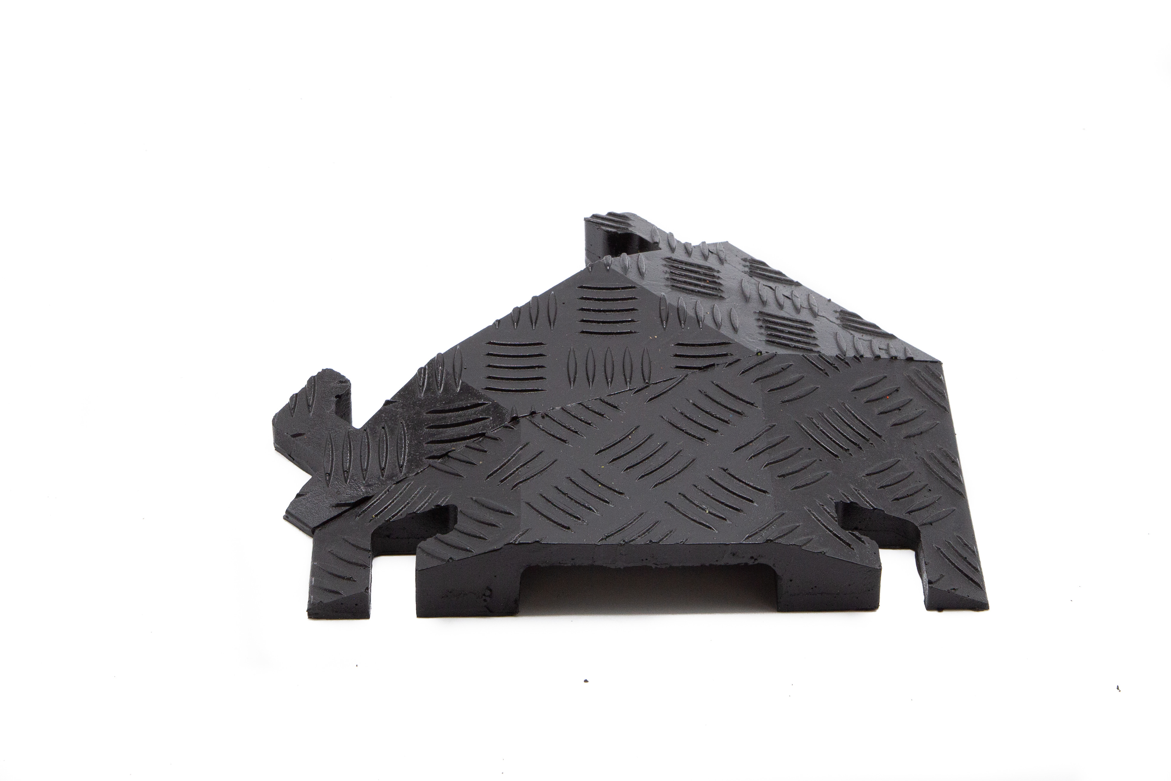 45 Degree Left Turn  for FL1X4, 1-Channel Fastlane® Drop-Over Cable Protector, Black - FL45LT1X4-B