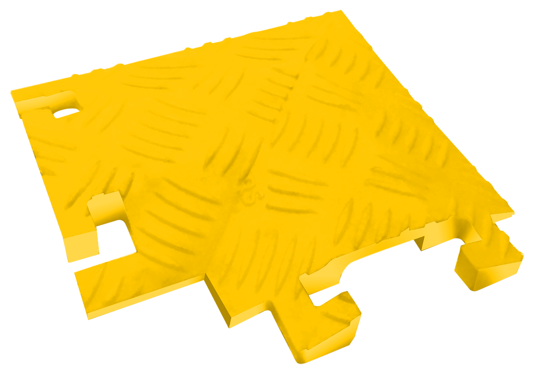90 Degree Left Turn for FL1X1.5, 1-Channel Fastlane® Drop-Over Cable Protector, Yellow - FL90LT1X1.5-Y