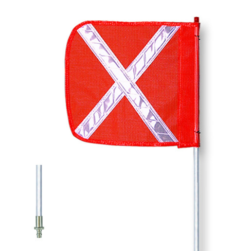 General-Purpose 3' Non-Lighted Warning Whip w/ Quick Disconnect Base 16