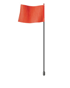 7' Light-Duty Warning Whip with Black Rod and Hex Base Mount, Orange Flag - FSRR7B-HB 7' Light-Duty Warning Whip with Black Rod and Hex Base Mount, Orange Flag - FSRR7B-HB