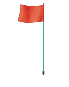 7' Light-Duty Warning Whip with Green Rod and Hex Base Mount, Orange Flag - FSRR7G-HB 7' Light-Duty Warning Whip with Green Rod and Hex Base Mount, Orange Flag - FSRR7G-HB