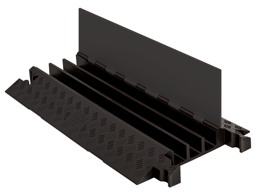 3-Channel Guard Dog® Cable Protector for 2.25" Lines, Black Lid/Black Base - GD3X225-B/B