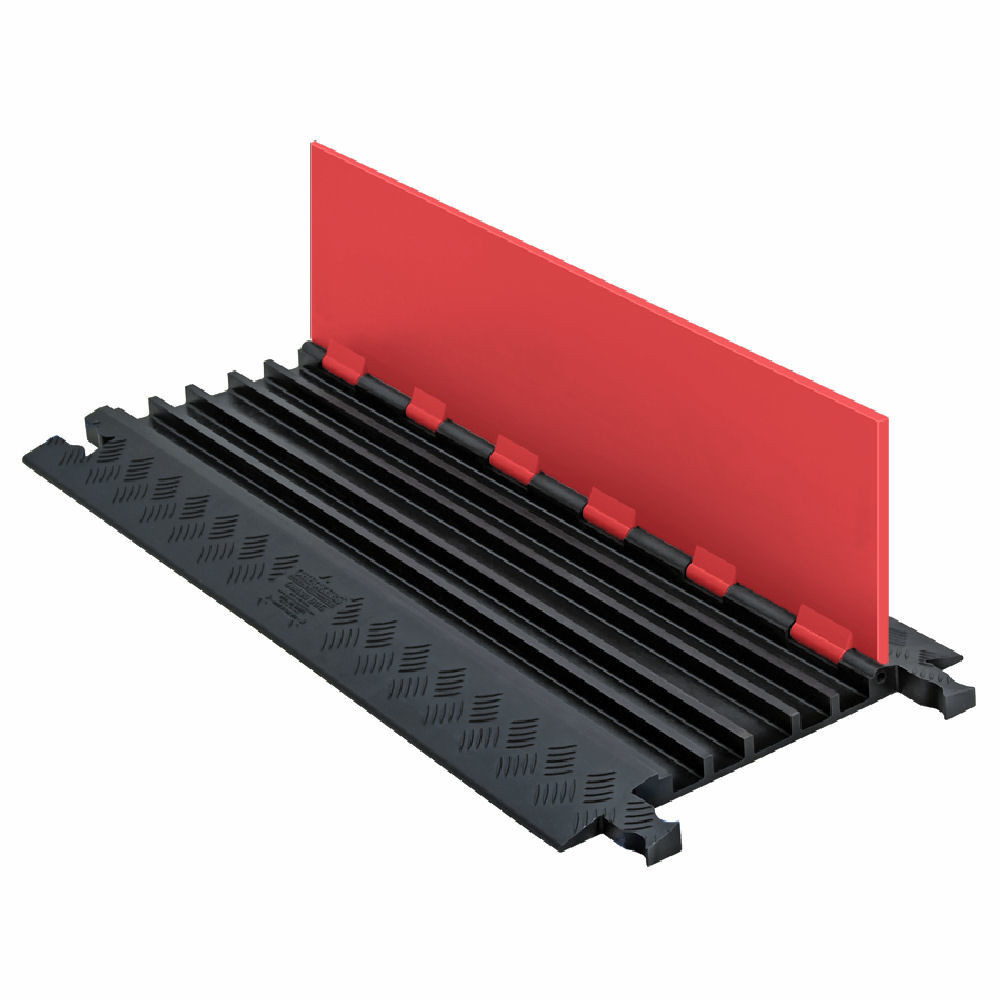 5-Channel Low-Profile Guard Dog® Cable Protector for .75" Lines, Orange Lid/Black Base - GD5X75-ST-O/B