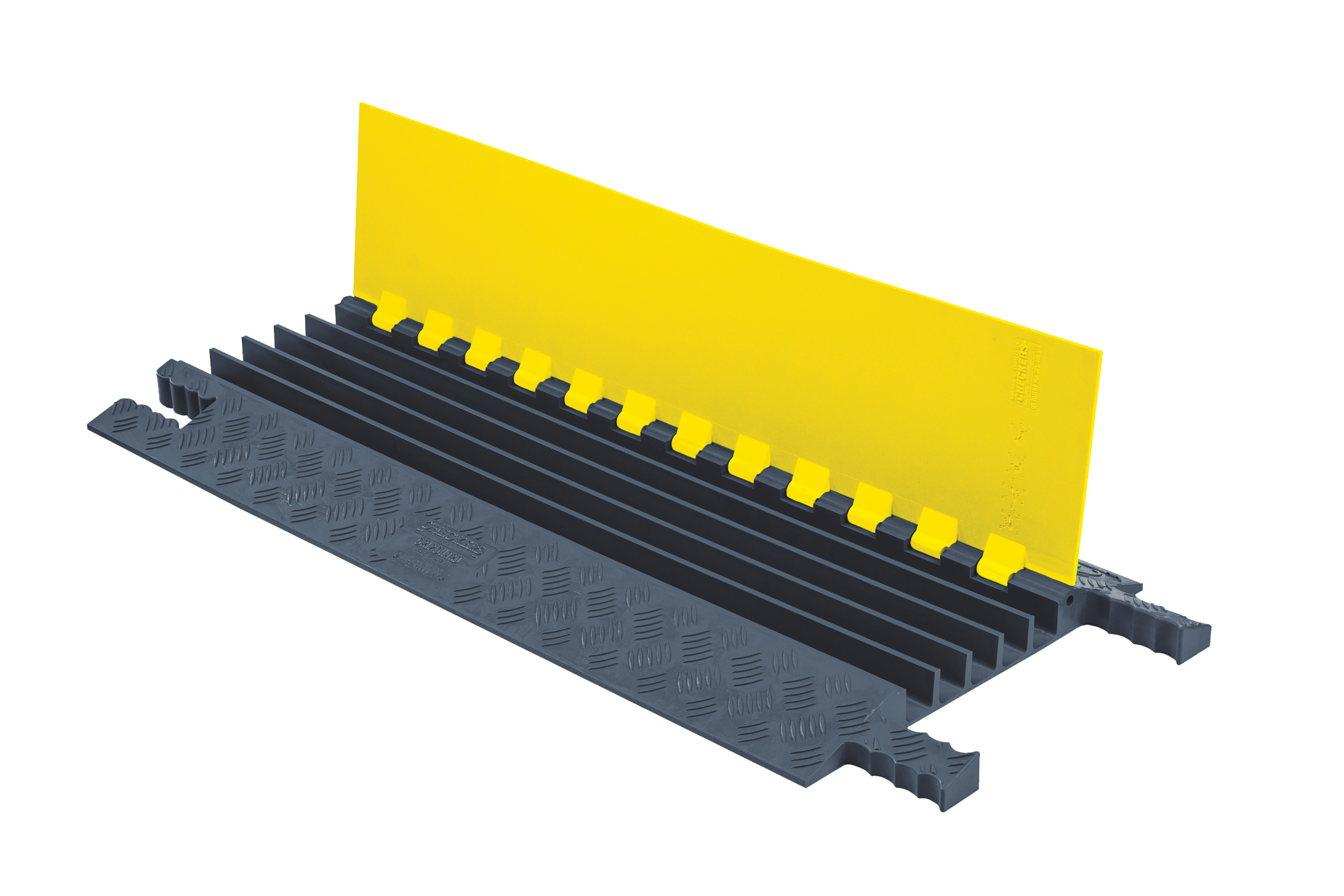 5-Channel Grip Guard&reg; Lightweight Cable Ramp System for 1.25" Lines, Yellow Lid/Gray Base - GG5X125-Y/GRY