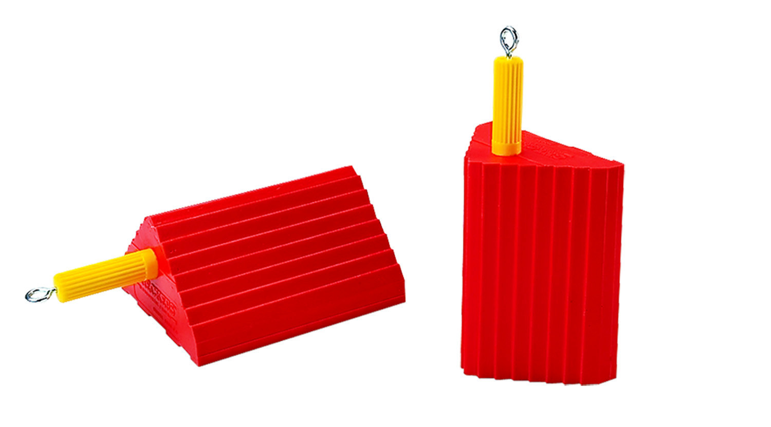 General-Purpose Utility Wheel Chocks, Roped Pair, 30,000 lb Load Capacity, 27-32 in. Tires - UC1400-4.5-P