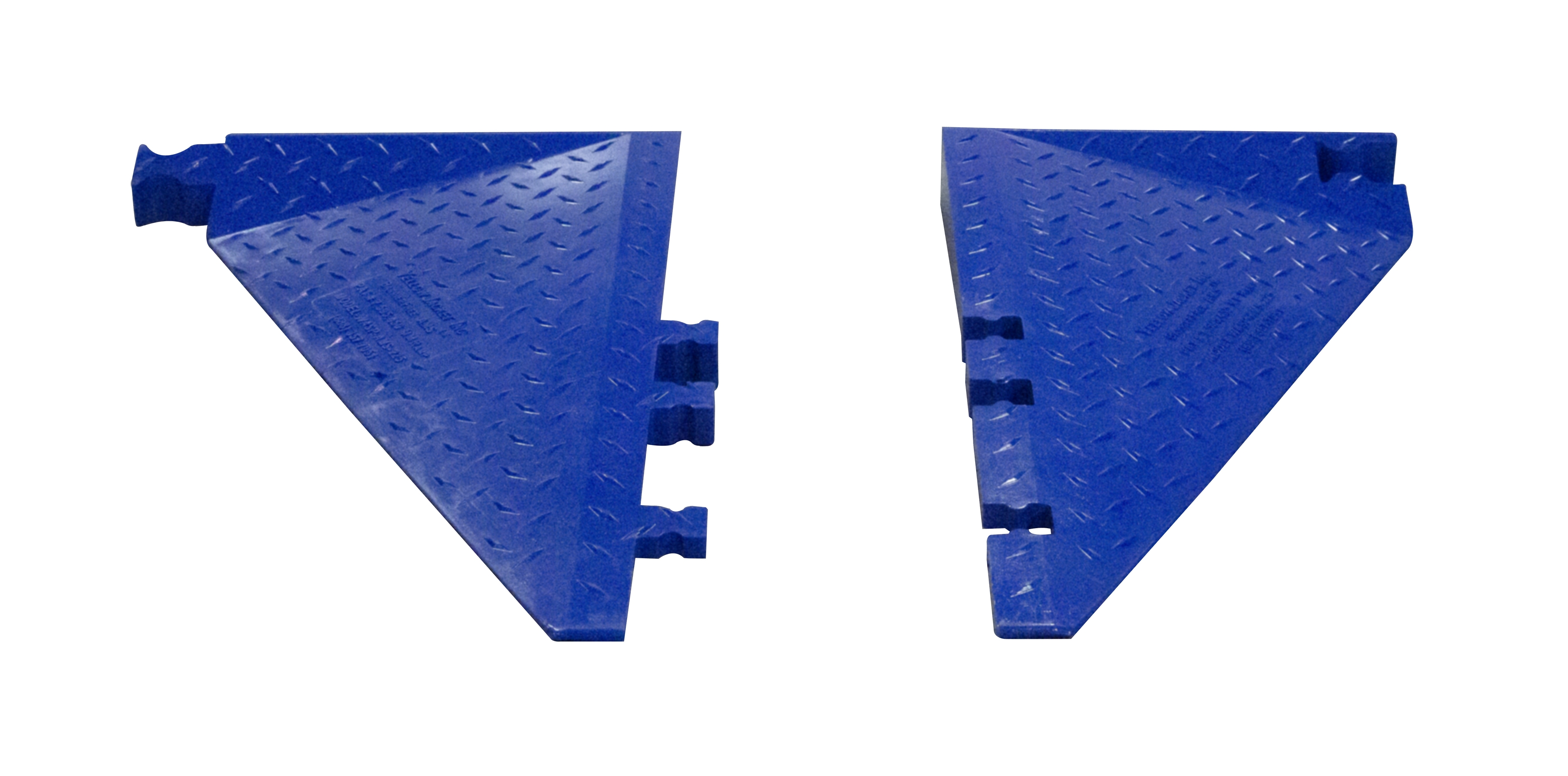 Male Side Ramp, ADA Accessibility, 3-Channel Cable Cover, Protects up to 2.25" Dia. Lines, Yellow Jacket® AMS® Modular Cable Protector System, Blue - WSA-225-BFM-BLU