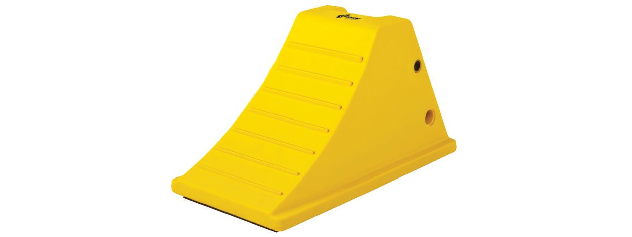 All-Terrain Heavy-Duty Wheel Chock with Flat Bottom & Aluminum Cleat, 40 Ton Capacity, 28-38 in. Tires - AT3512-FBAC-Y