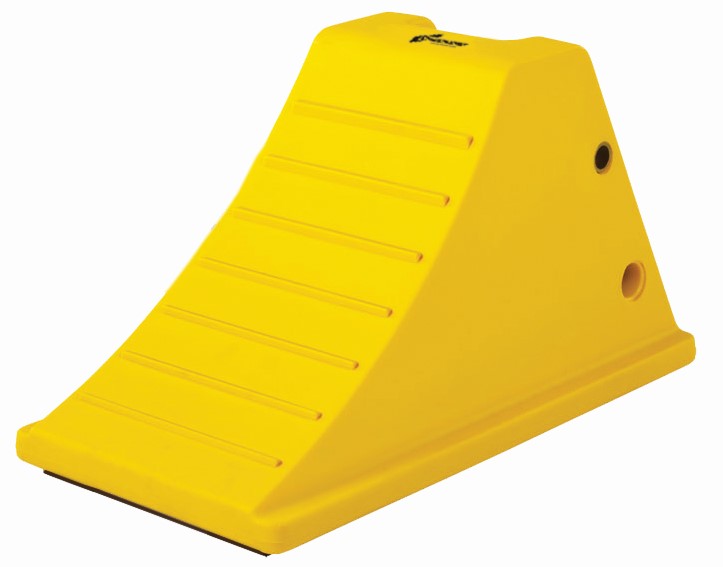 All-Terrain Heavy-Duty Wheel Chock with Cored Bottom & Aluminum Cleat, 75 Ton Capacity, 36-46 in. Tire - AT3514-AC-Y