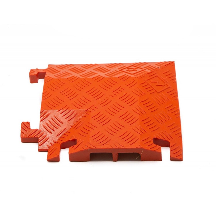 90 Degree Left Turn for FL2X1.75, 2-Channel Fastlane® Drop-Over Cable Protector, Orange - FL90LT2X1.75-O