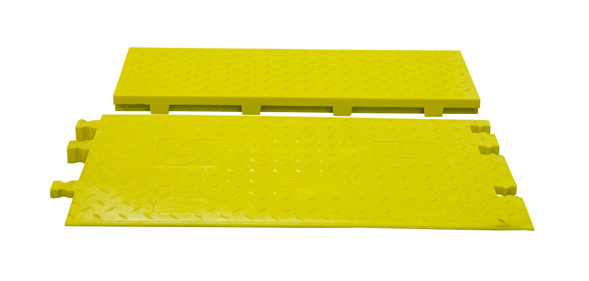 Female Ramp for 3-Channel Yellow Jacket® AMS® Modular Accessibility System, ADA Cable Protector for 2.25" Lines, Yellow - WSA-225-RFAH-DY
